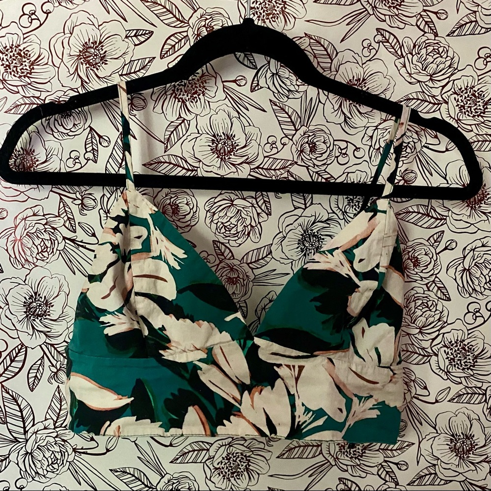 Forever 21 multi-colored green floral bralette top